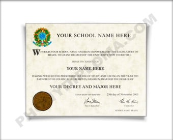 Fake Diploma from Brazil University Brazil D